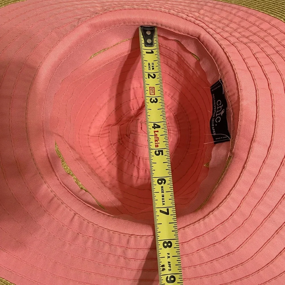CHIC Salmon Pink Ribbon Oversized Floppy Brim Resortwear Packable Hat
